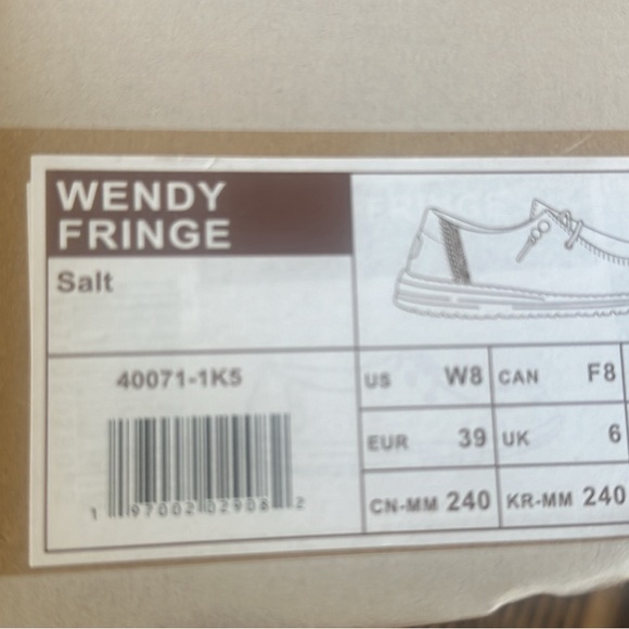 Hey Dude size 8 Wendy fringe sneaker - Picture 3 of 3